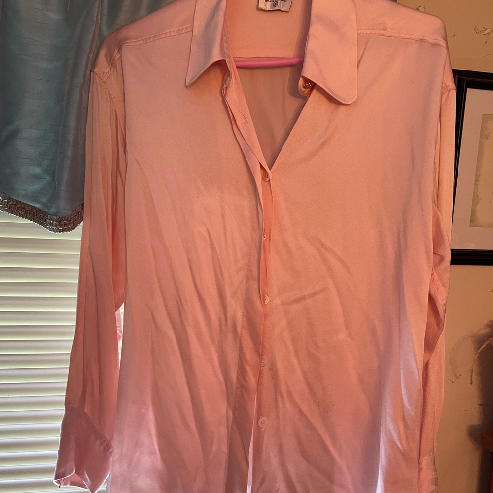 Chanel vintage satin blouse - beautiful light pink color.